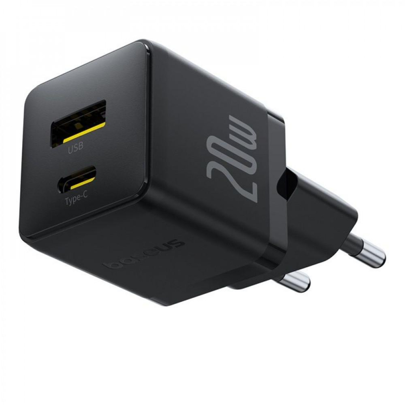 Зарядное устройство Baseus Palm Fast Charger 20W (Type-C + USB) 20W + Кабель Type-C to Type-C 60W (1m) black (P10111608113-01)