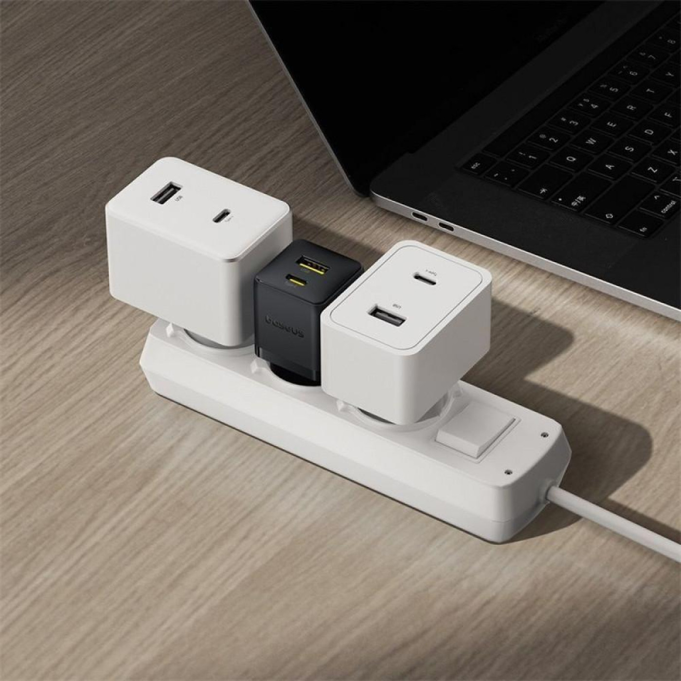 Зарядное устройство Baseus Palm Fast Charger 20W (Type-C + USB) 20W + Кабель Type-C to Type-C 60W (1m) black (P10111608113-01)