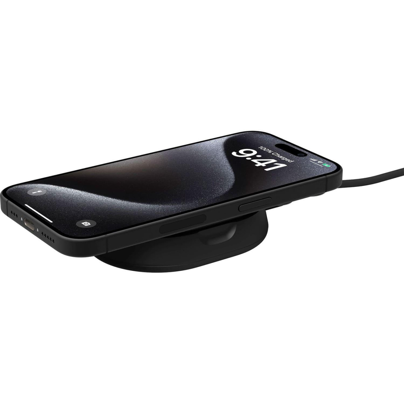 Зарядний пристрій Belkin 15Вт Magnetic Stand Qi2, чорний (WIA008VFBK)
