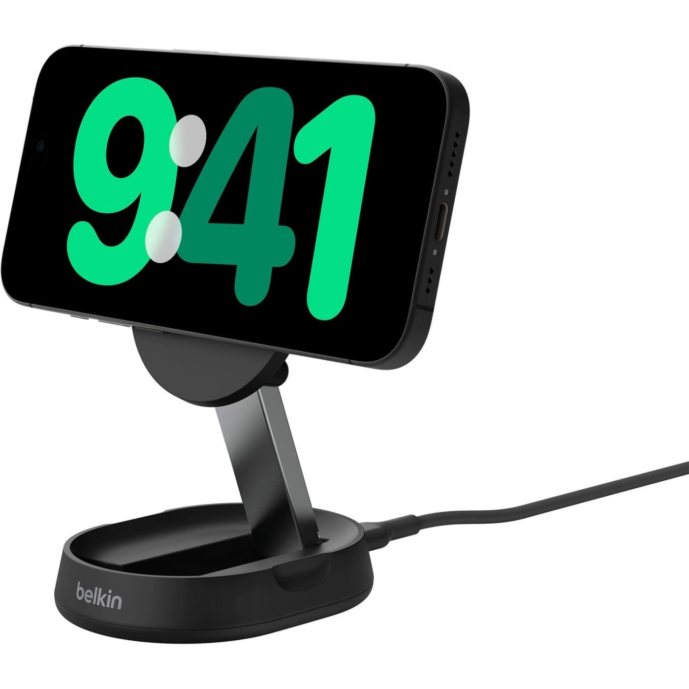 Зарядний пристрій Belkin 15Вт Magnetic Stand Qi2, чорний (WIA008VFBK)