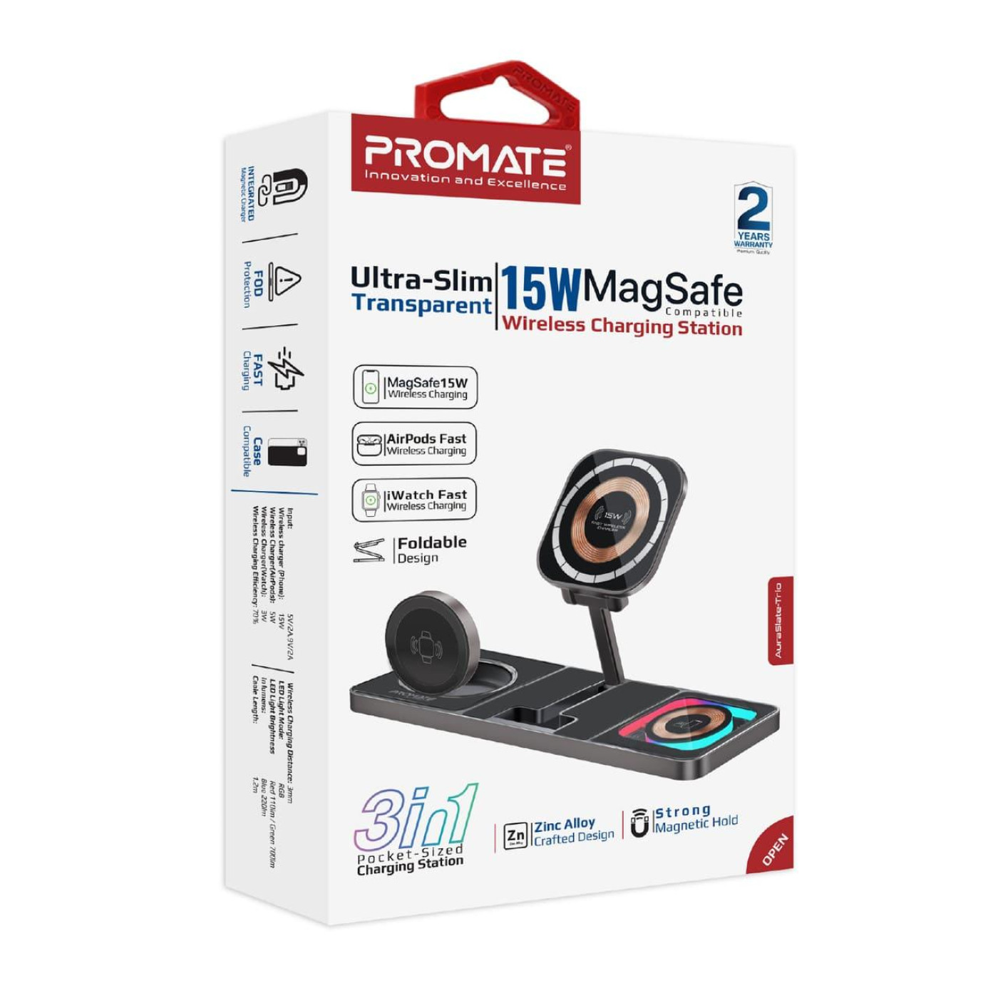 Зарядное устройство Promate AuraSlate-Trio Black (auraslate-trio)