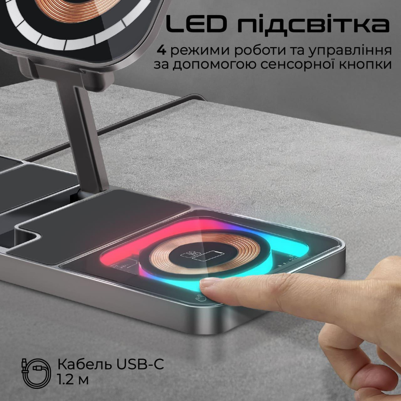 Зарядное устройство Promate AuraSlate-Trio Black (auraslate-trio)