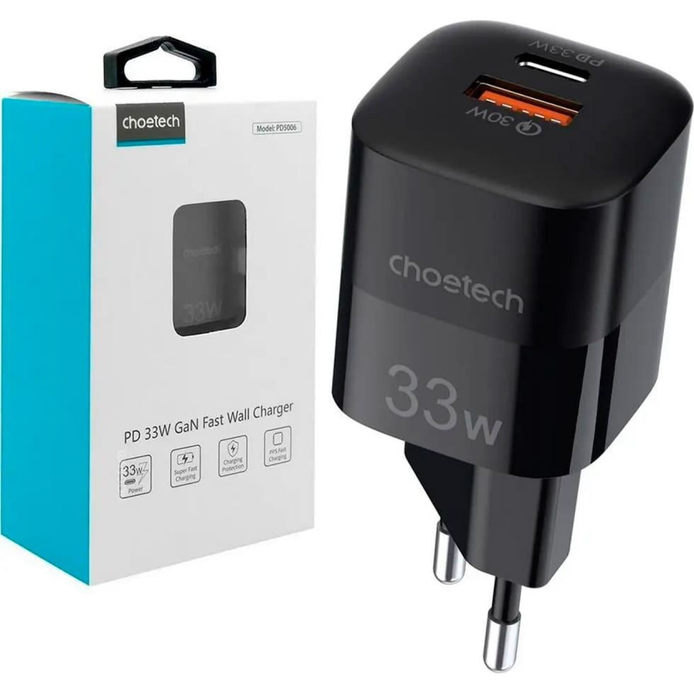 Зарядний пристрій Choetech Black (PD5006-EU-BK)