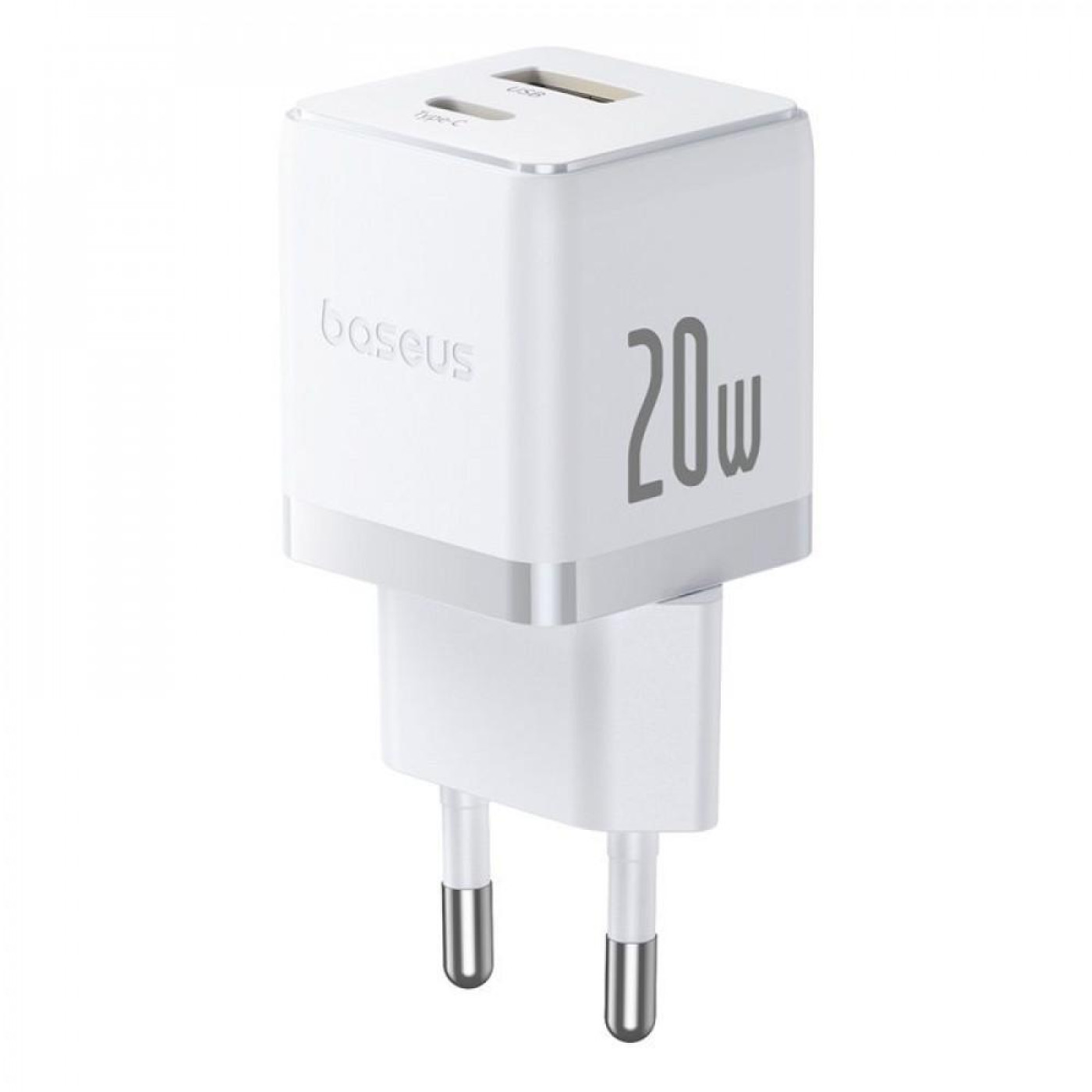 Зарядное устройство Baseus Palm Fast Charger 20W (Type-C + USB) 20W + Кабель Type-C to Type-C 60W (1m) white (P10111608213-01)