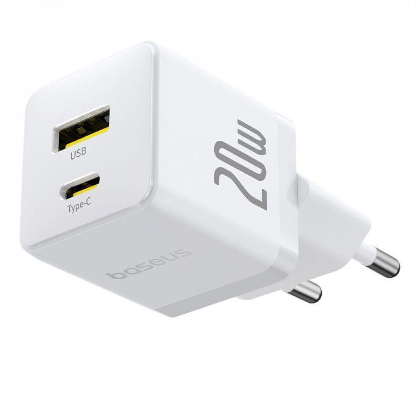 Зарядное устройство Baseus Palm Fast Charger 20W (Type-C + USB) 20W + Кабель Type-C to Type-C 60W (1m) white (P10111608213-01)