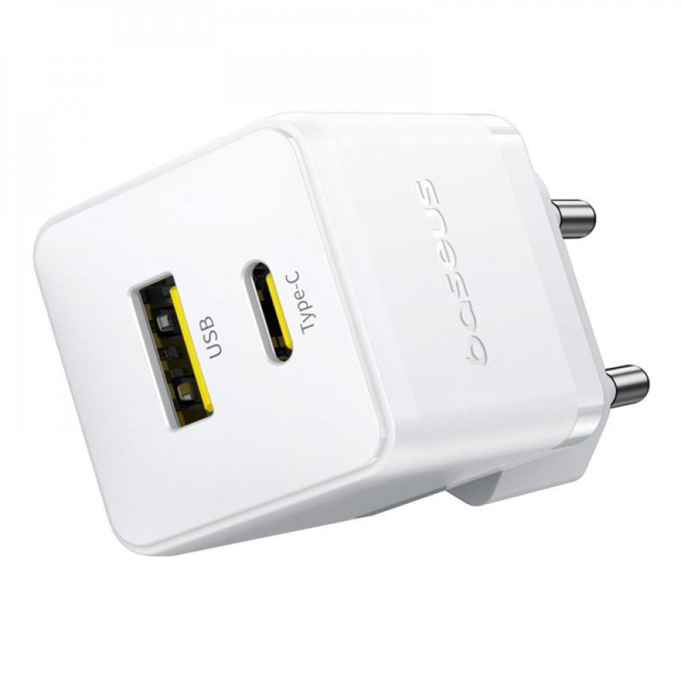 Зарядное устройство Baseus Palm Fast Charger 20W (Type-C + USB) 20W + Кабель Type-C to Type-C 60W (1m) white (P10111608213-01)