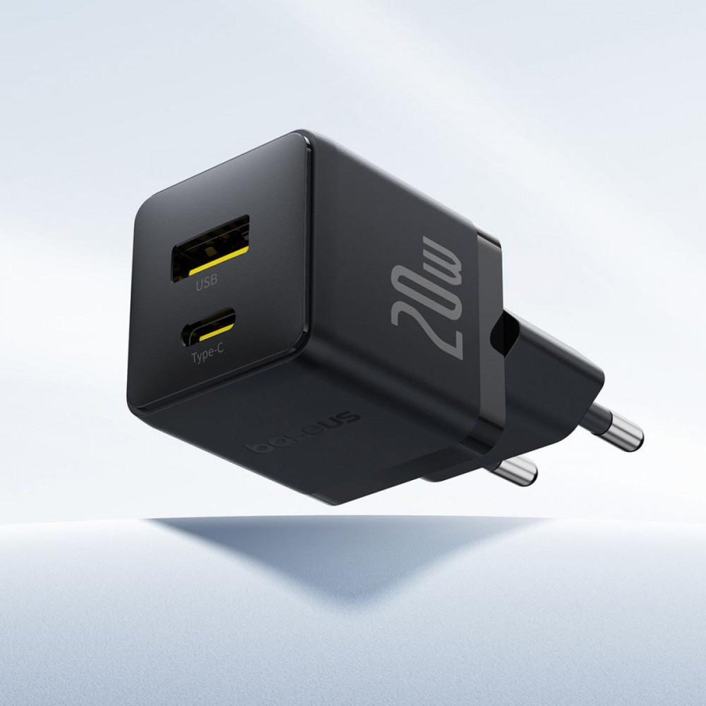 Зарядное устройство Baseus Palm Fast Charger 20W (Type-C + USB) black (P10111608113-00)