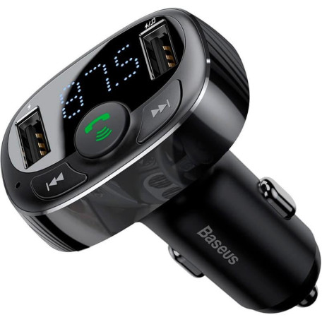 Автомобильное зарядное устройство Baseus FM Launcher S-09 Standart Edition 2.4A 2USB black (CCMT000001)