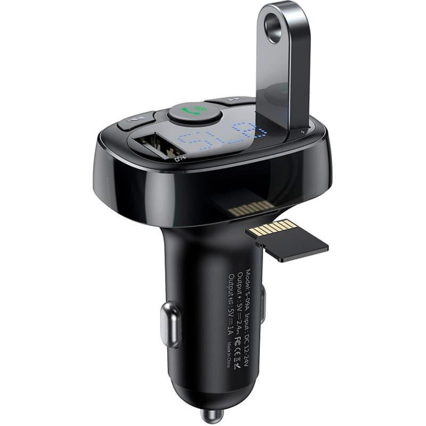 Автомобільний зарядний пристрій Baseus FM Launcher S-09 Standart Edition 2.4A 2USB black (CCMT000001)