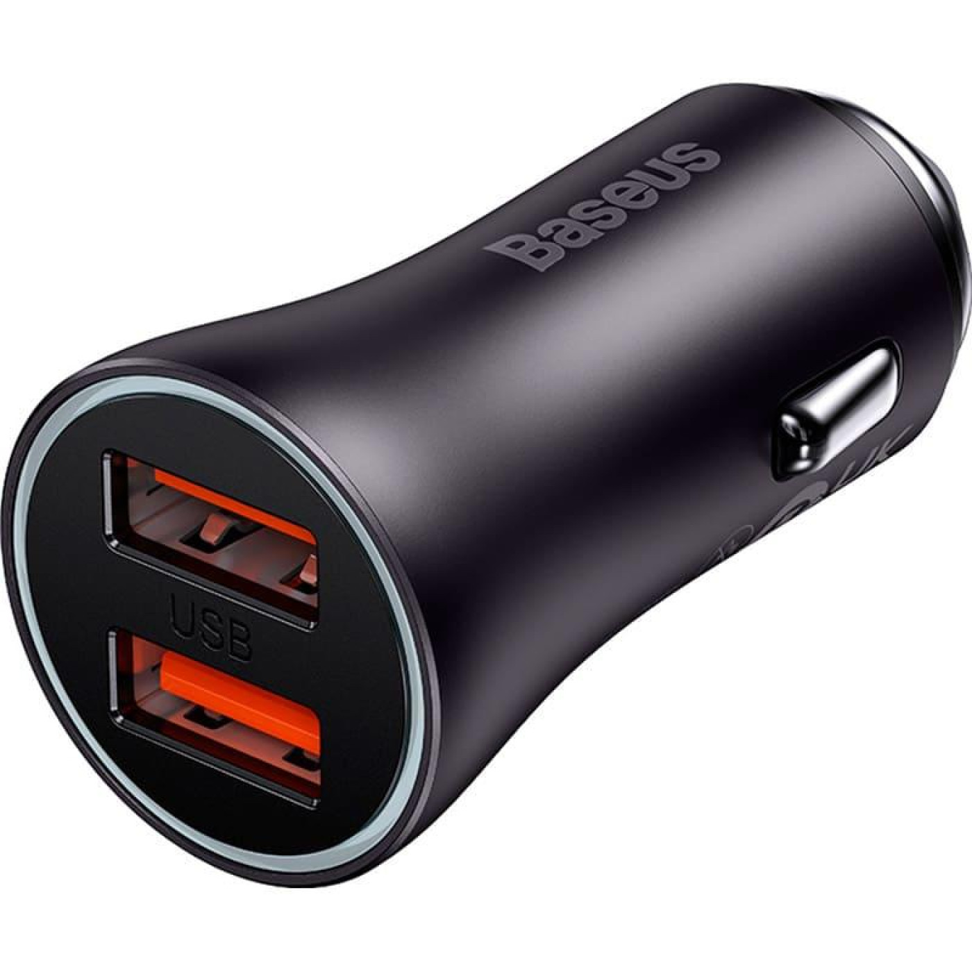 Автомобильное зарядное устройство Baseus Golden Contactor Max Dual 60W USB + USB dark gray (CGJM000013)