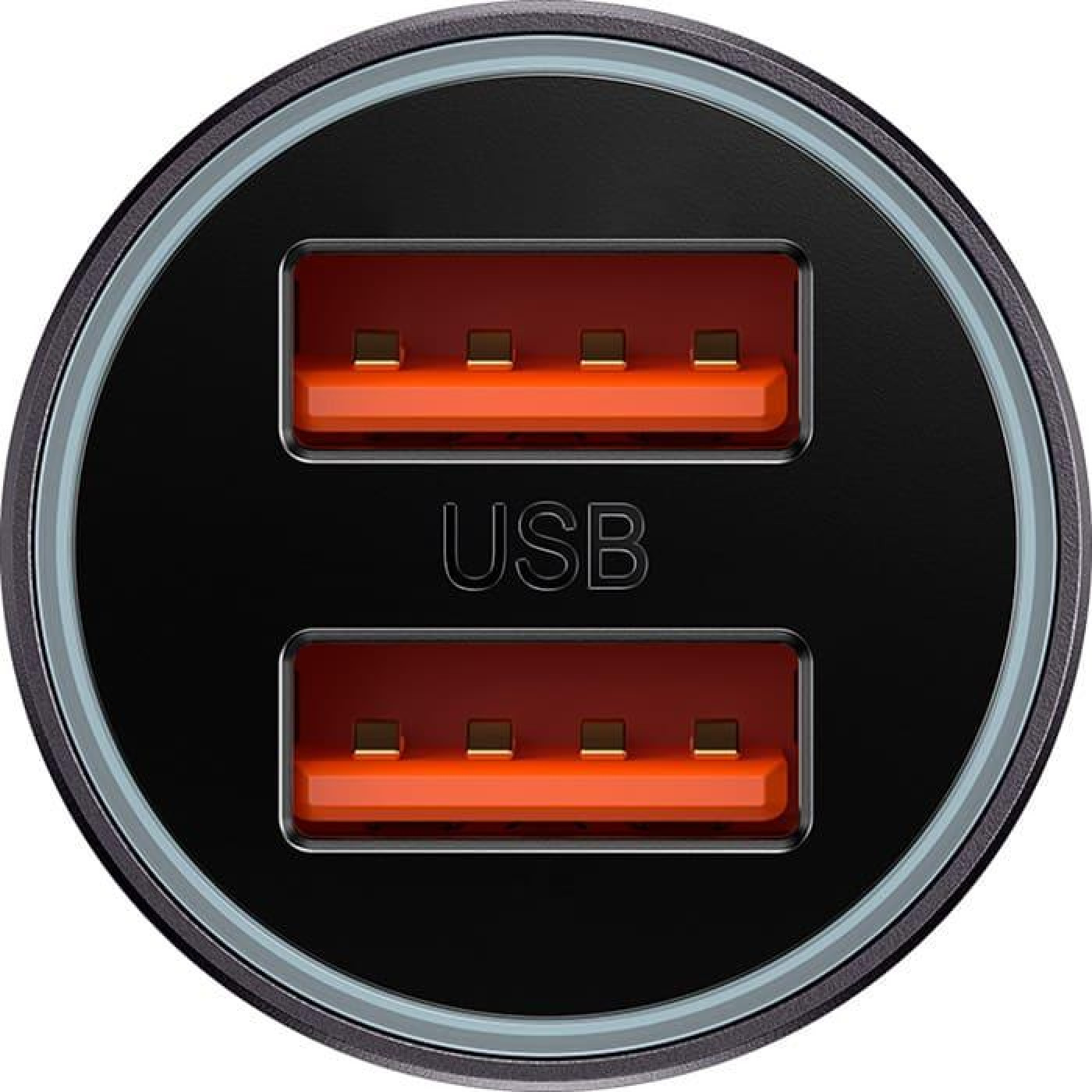 Автомобильное зарядное устройство Baseus Golden Contactor Max Dual 60W USB + USB dark gray (CGJM000013)