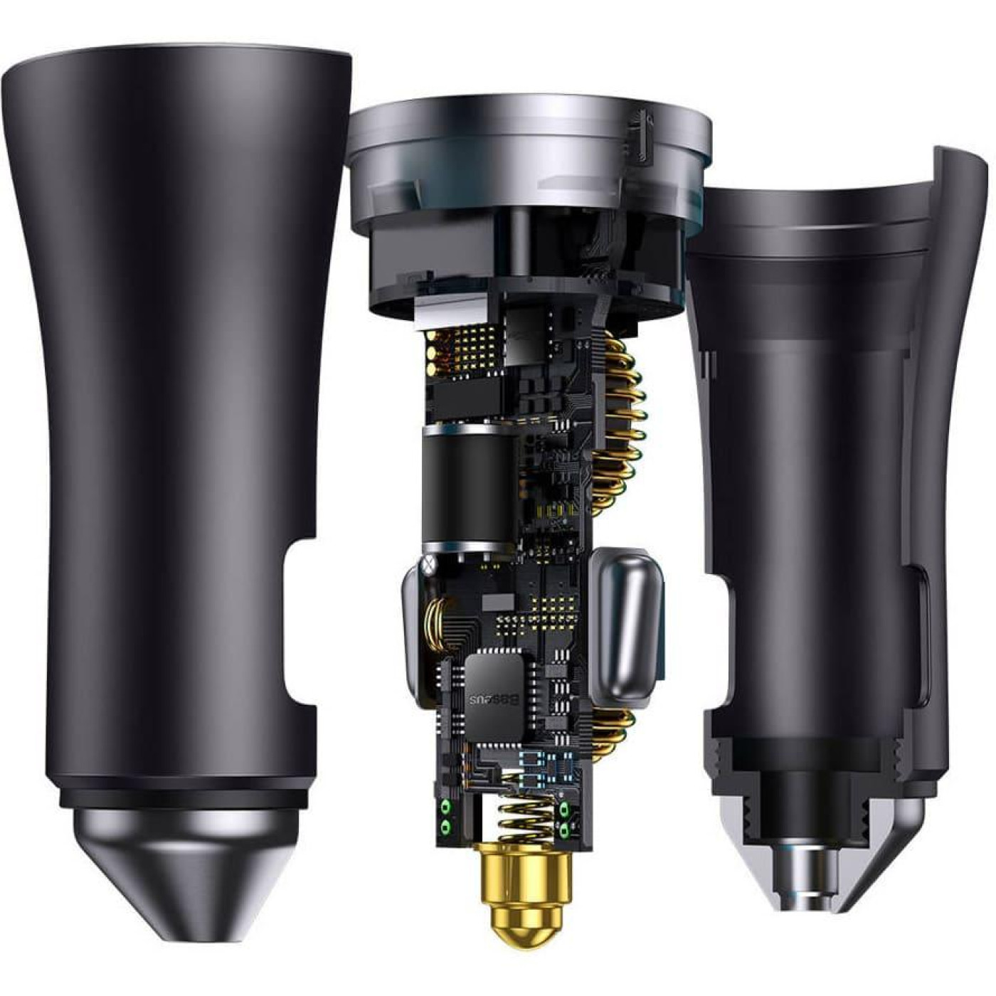 Автомобільний інвертор Baseus Golden Contactor Pro 40W Type-C + Type-C dark gray (CGJP000013)