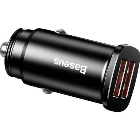 Автомобильный инвертор Baseus Square Metal QC 3.0 30W 2USB black (CCALL-DS01)