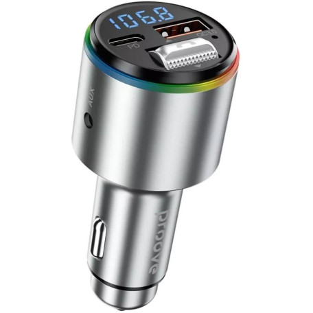 Автомобильное зарядное устройство Proove FM Launcher Power Drive 30W (PD+QC3.0) Type-C+USB silver (FMPD30110006)