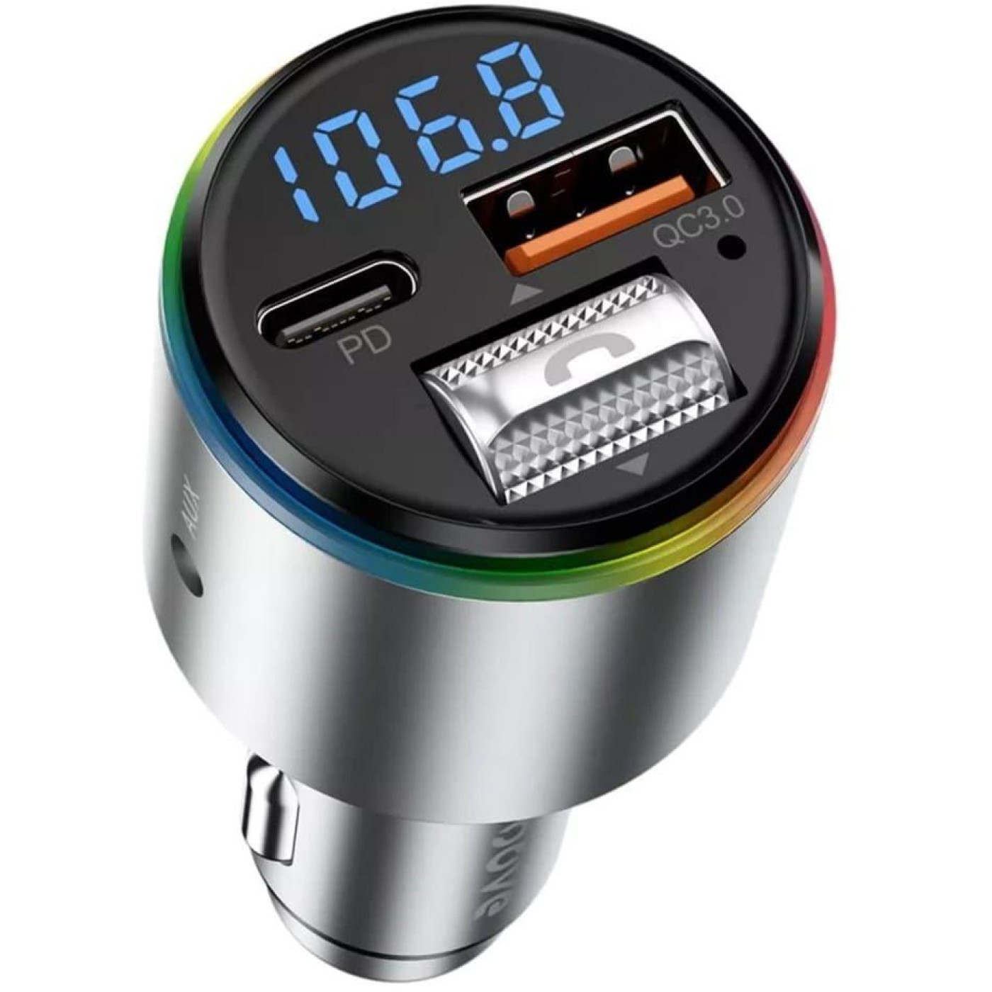 Автомобильное зарядное устройство Proove FM Launcher Power Drive 30W (PD+QC3.0) Type-C+USB silver (FMPD30110006)