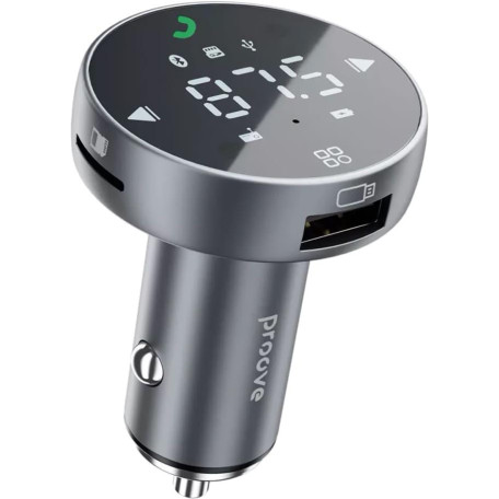 Автомобильное зарядное устройство Proove FM Launcher Sound Sync 30W (PD+QC3.0) Type-C+USB gray (FMSS30110003)