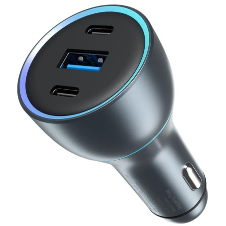Автомобильное зарядное устройство Proove Super Charge 130W (2 Type-C + USB) metal gray (ACSC13120004)