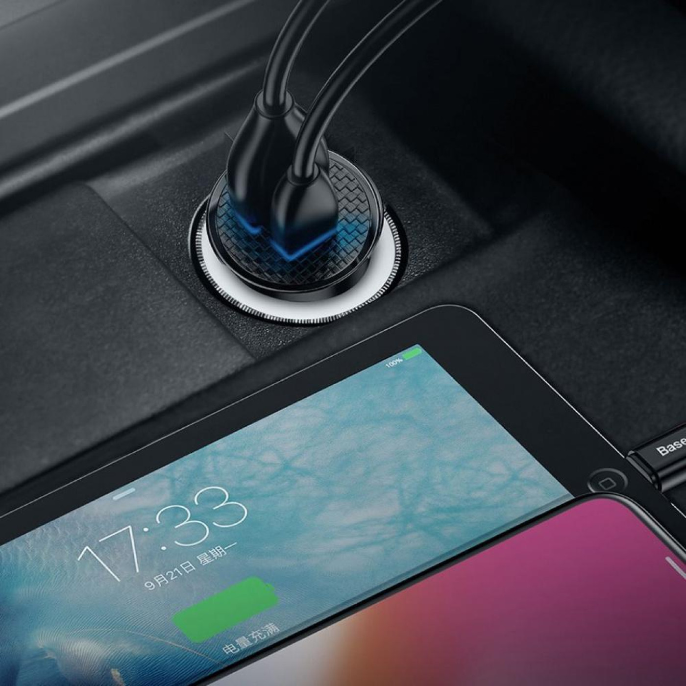 Автомобильное зарядное устройство Baseus Circular Plastic PD3.0 QC 4.0 + 30W USB + Type-C black (CCALL-YS01)