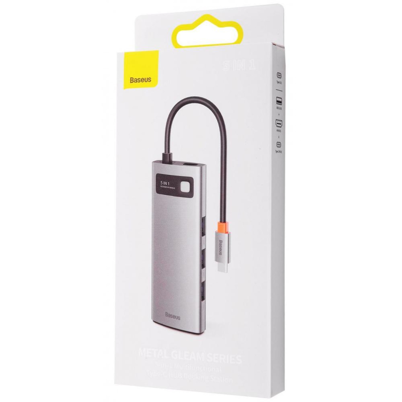 USB-Хаб Baseus USB-C Metal Gleam Series 5in1 Gray (CAHUB-CX0G)