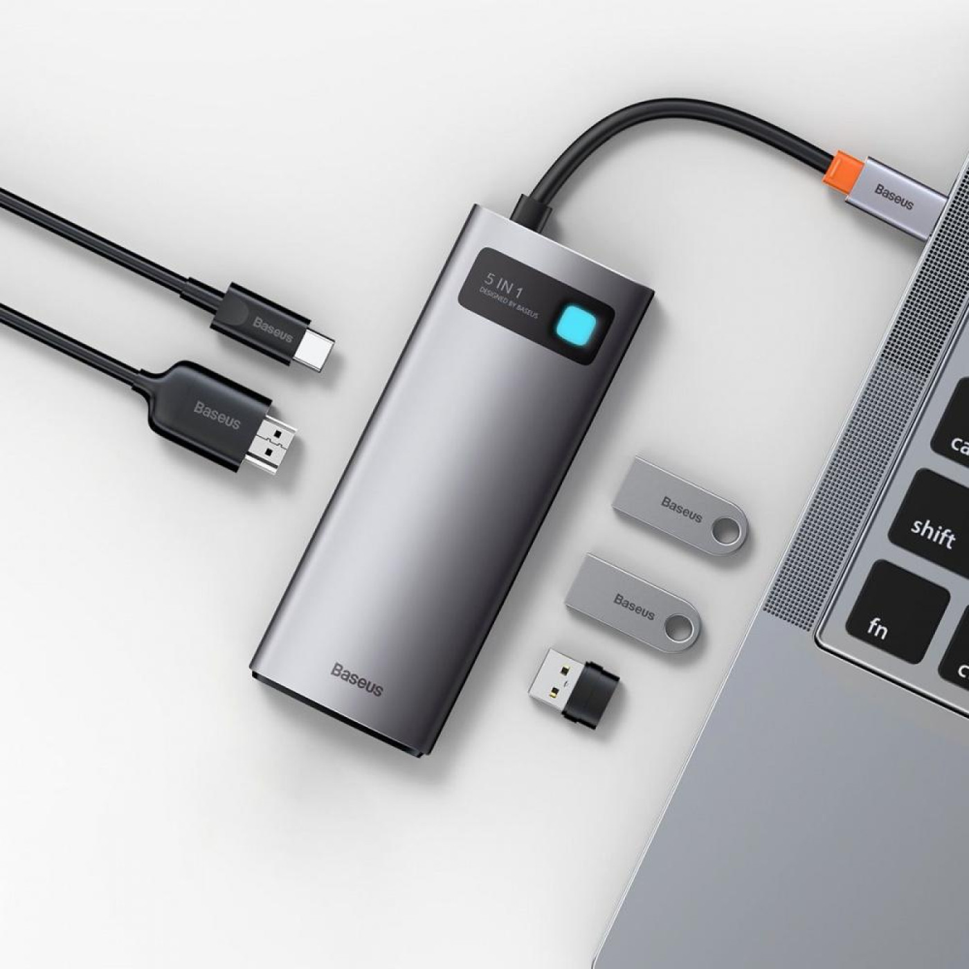 USB-Хаб Baseus USB-C Metal Gleam Series 5in1 Gray (CAHUB-CX0G)