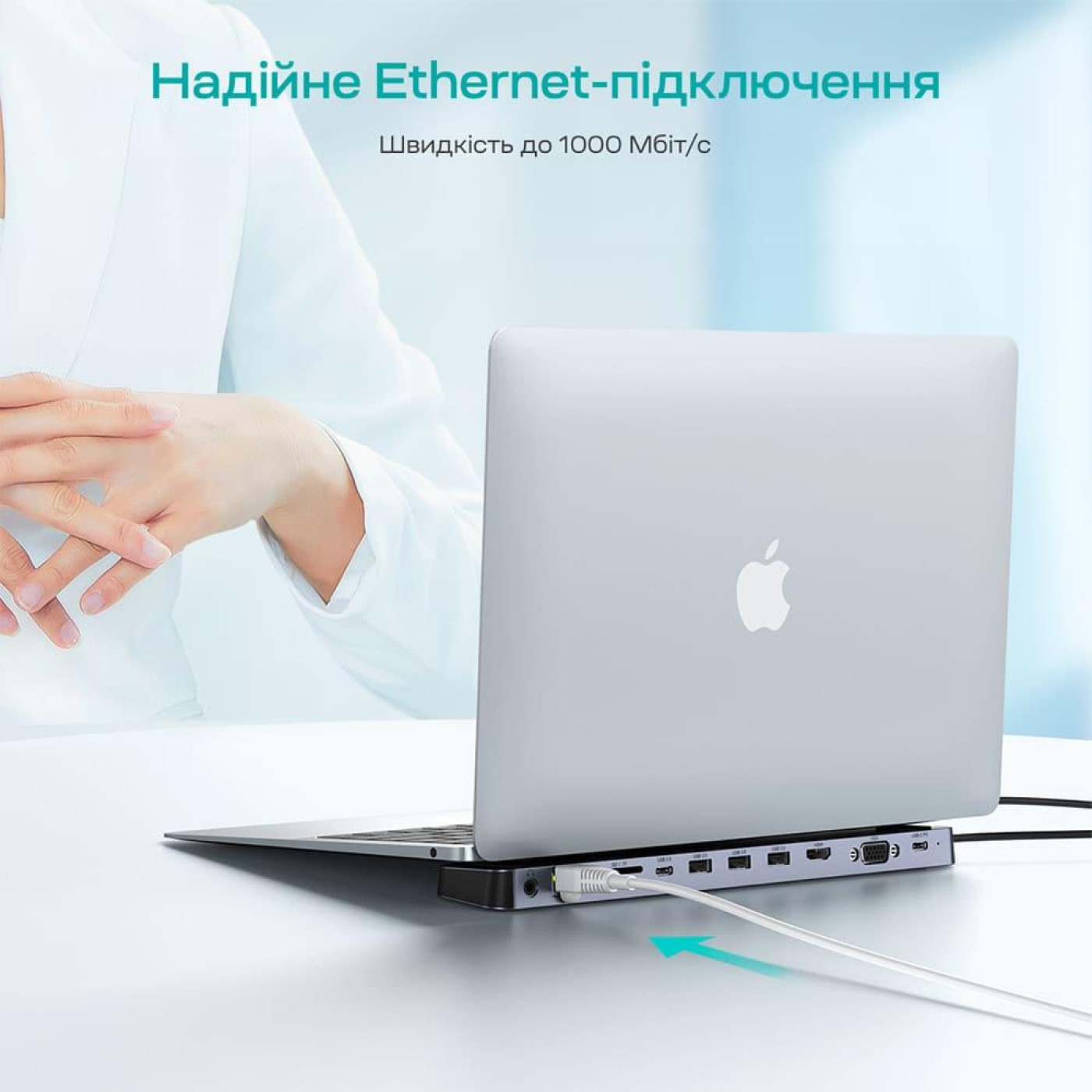 USB-Хаб Choetech USB-C хаб 11-в-1 M20 HDMI 4K@30Hz, VGA, 3 USB-A 3.0, USB-C 3.0, RJ45, USB-C PD, SD-card, TF-card, 3.5mm audio (43-00154)