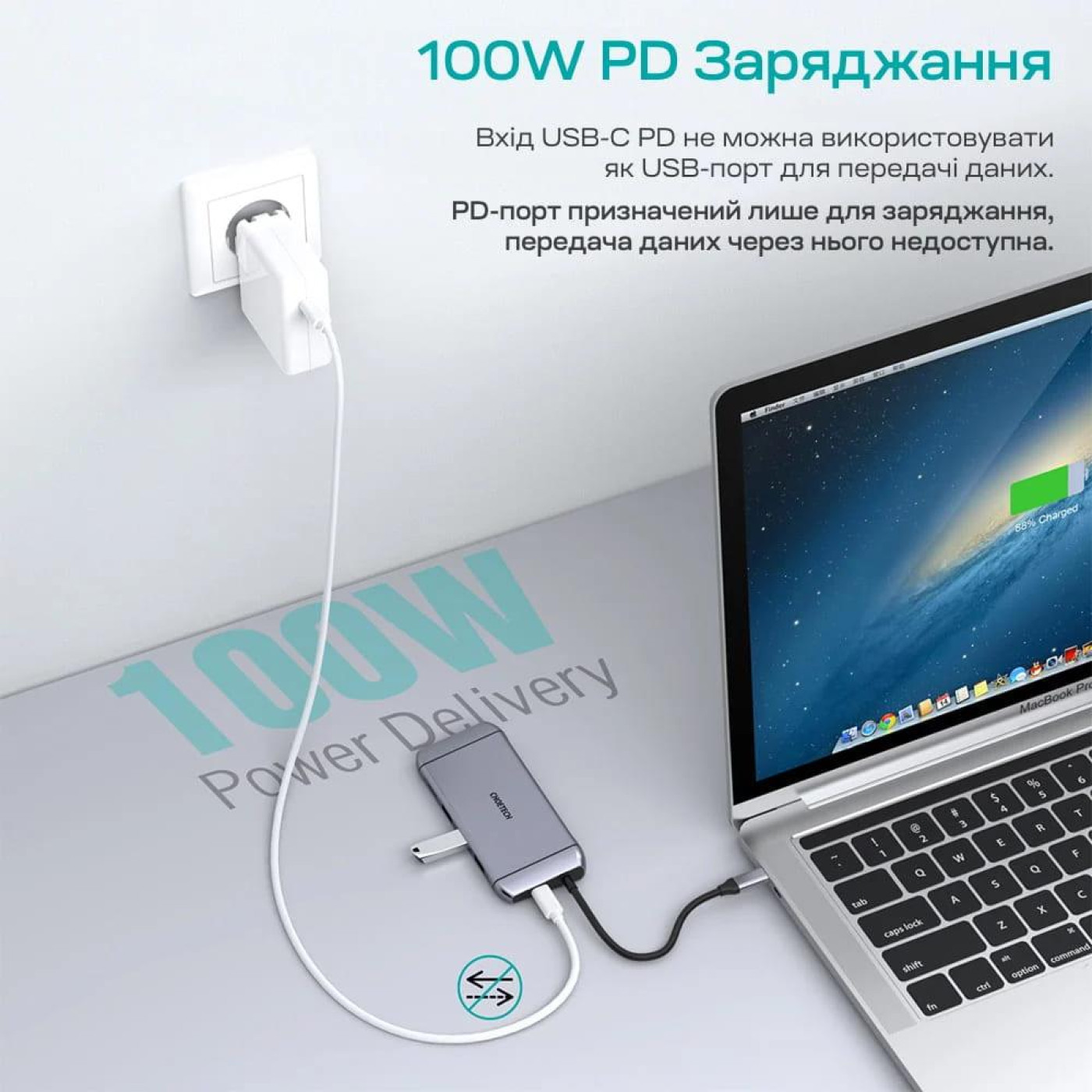 USB-Хаб Choetech USB-C хаб 9-в-1 M15 HDMI 4K@30Hz, VGA, 3 USB3.0, RJ45, USB-C PD, SD-card, TF-card (43-00153)