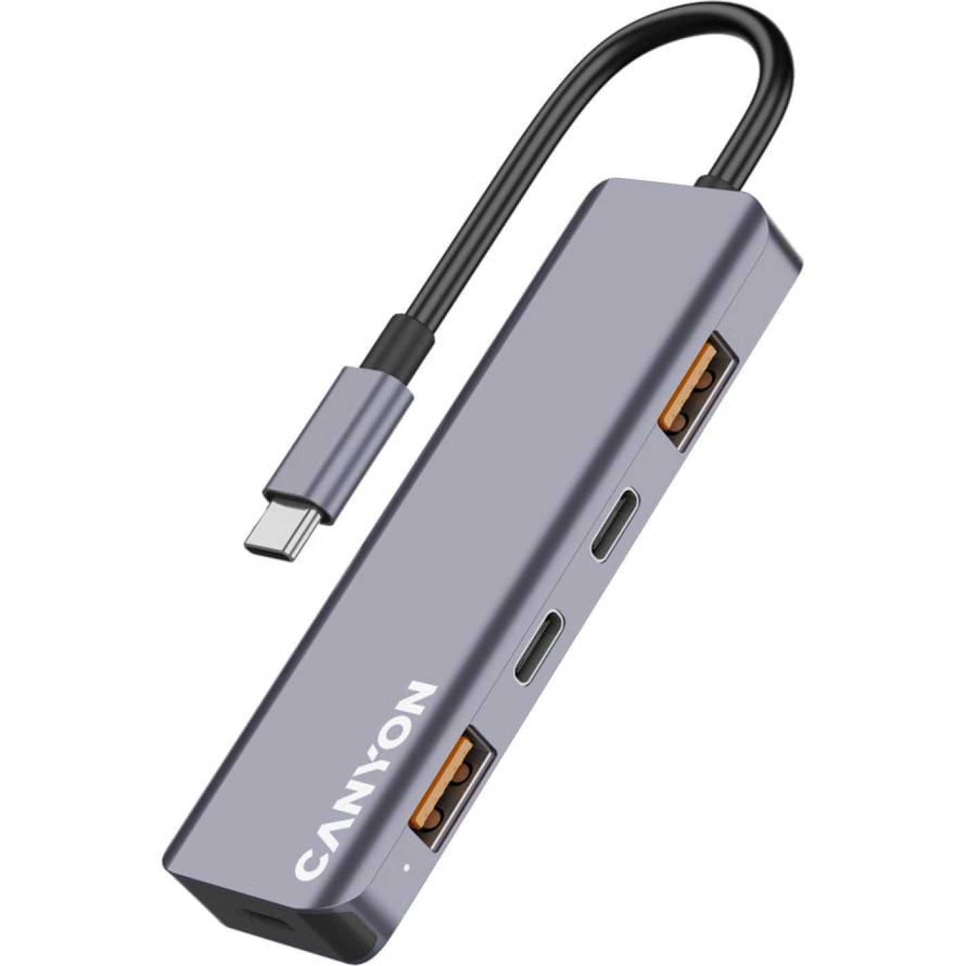 USB-Хаб Canyon USB-хаб DS-18 5in1 USB-C Grey (CNS-TDS18)
