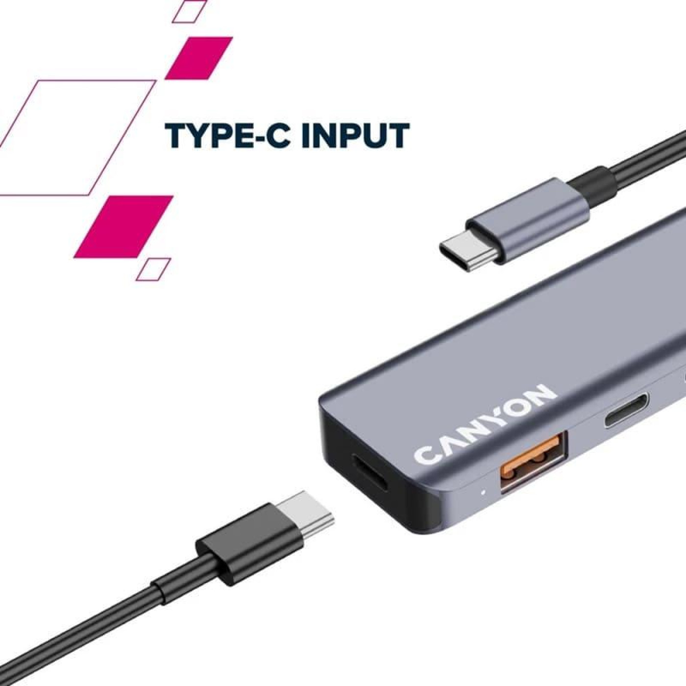 USB-Хаб Canyon USB-хаб DS-18 5in1 USB-C Grey (CNS-TDS18)