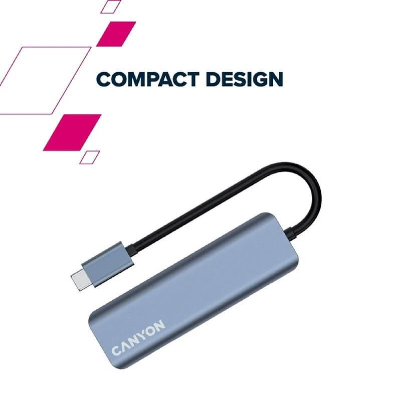 USB-Хаб Canyon USB-хаб DS-18 5in1 USB-C Grey (CNS-TDS18)