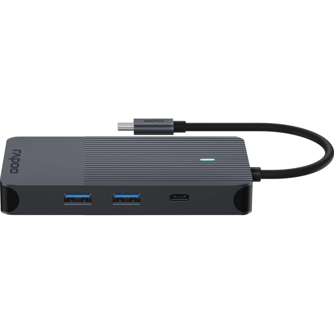 USB-Хаб Rapoo USB-C хаб UCM-2004, 8 в 1, черный (UCM-2004)