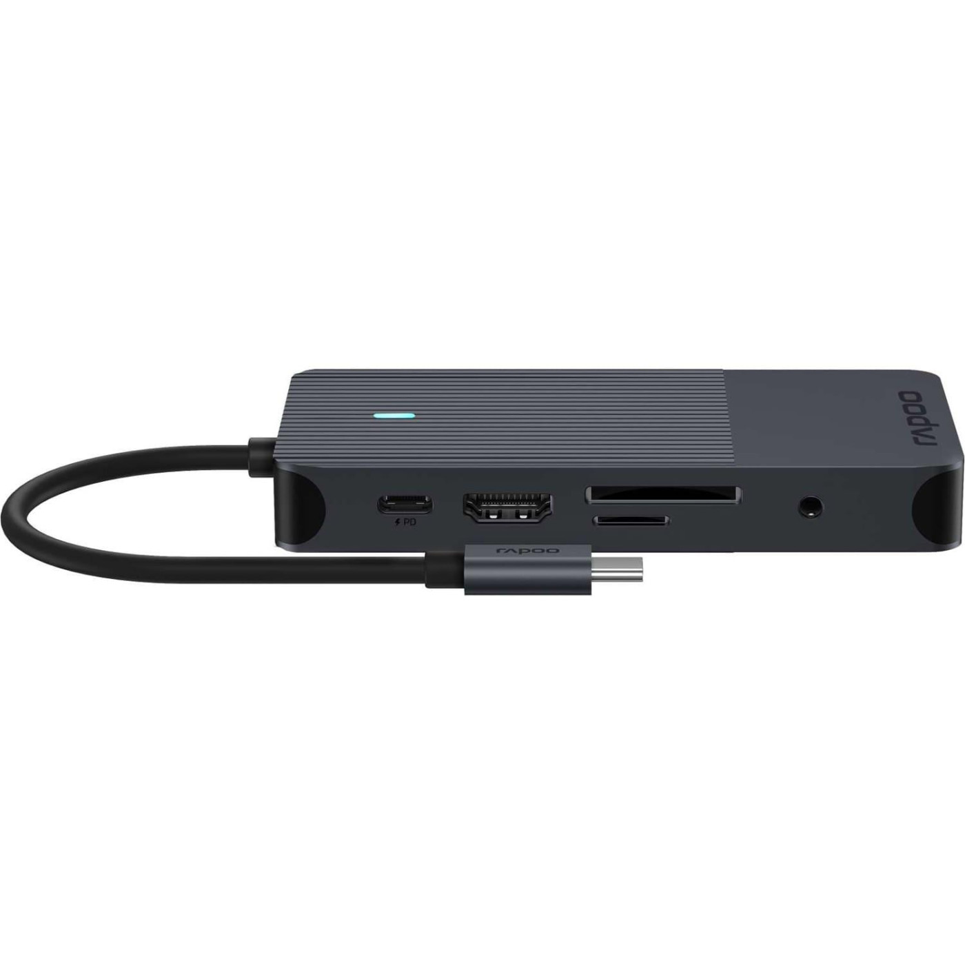 USB-Хаб Rapoo USB-C хаб UCM-2004, 8 в 1, черный (UCM-2004)