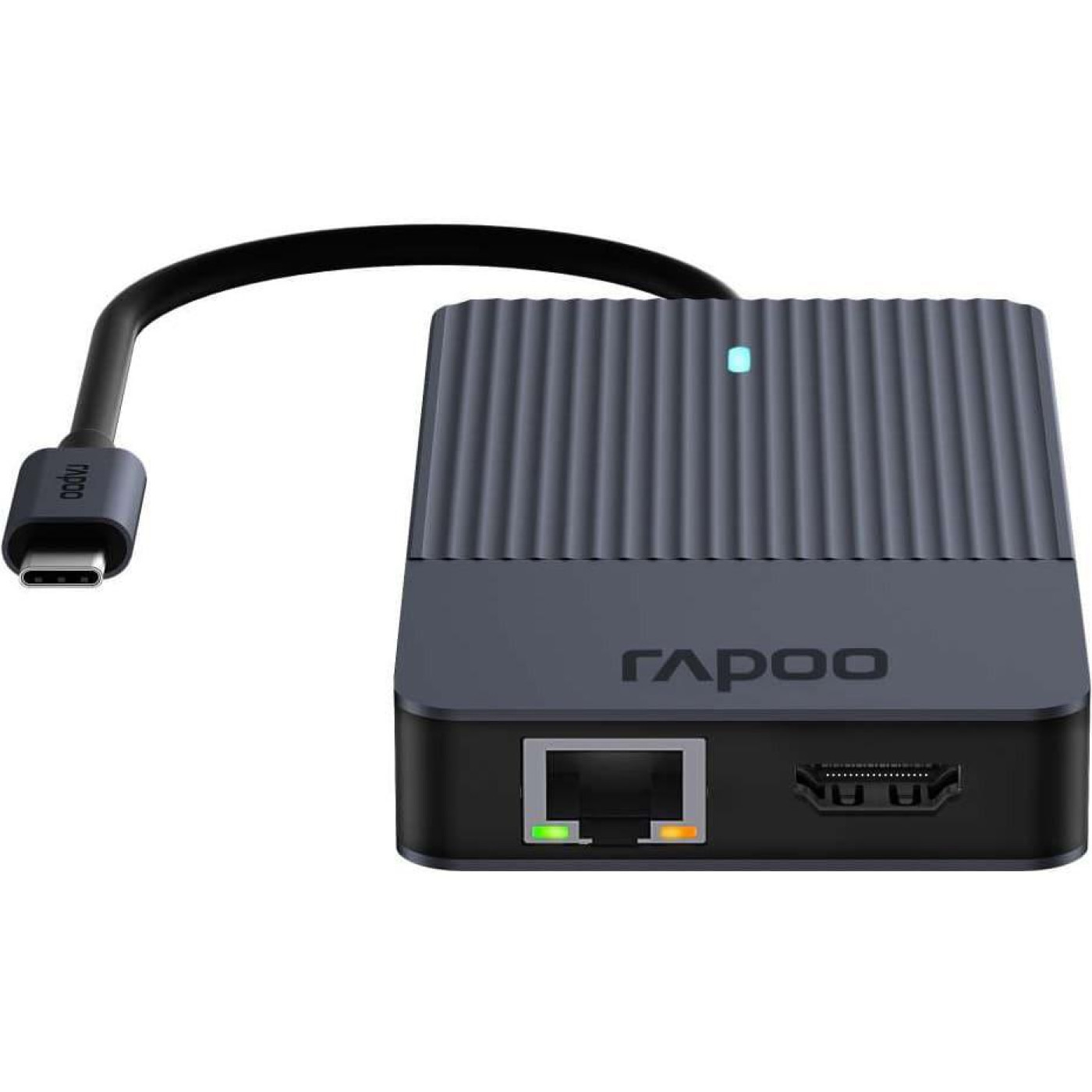 USB-Хаб Rapoo USB-C хаб UCM-2004, 8 в 1, черный (UCM-2004)