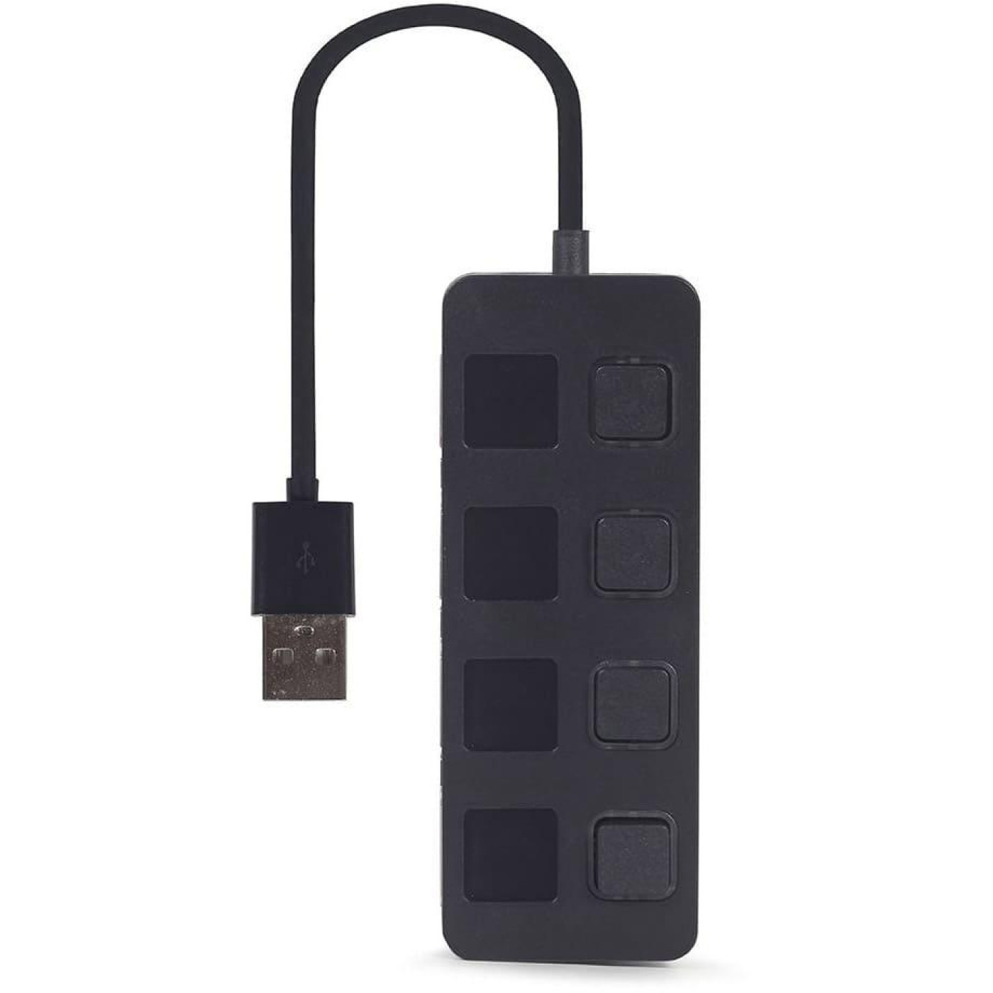 USB-Хаб Gembird 4 порти USB 2.0 UHB-U2P4-05, пластик, чорний (UHB-U2P4-05)