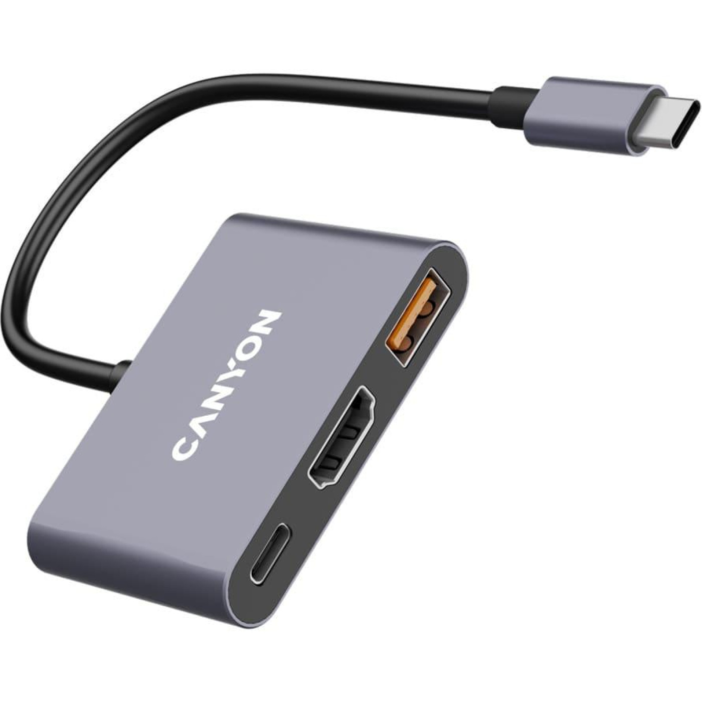 USB-Хаб Canyon USB-хаб hub DS-4 3in1 USB-C Grey (CNS-TDS4)