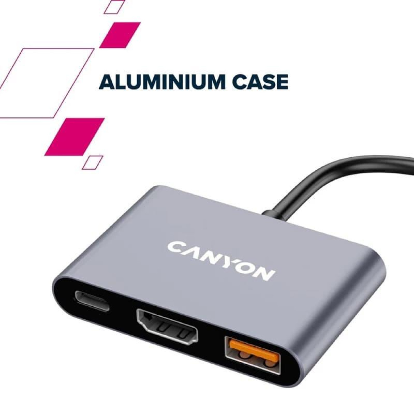 USB-Хаб Canyon USB-хаб hub DS-4 3in1 USB-C Grey (CNS-TDS4)