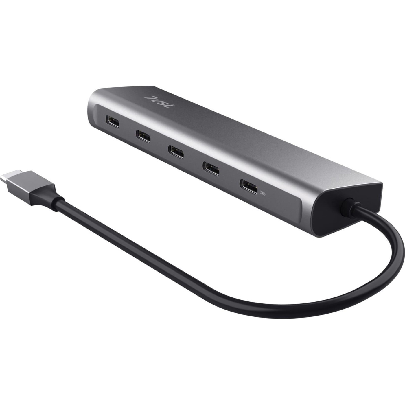 USB-Хаб Trust Halyx USB-C > 5xUSB-C , Алюміній, 0.1м, сірий (25136_TRUST)