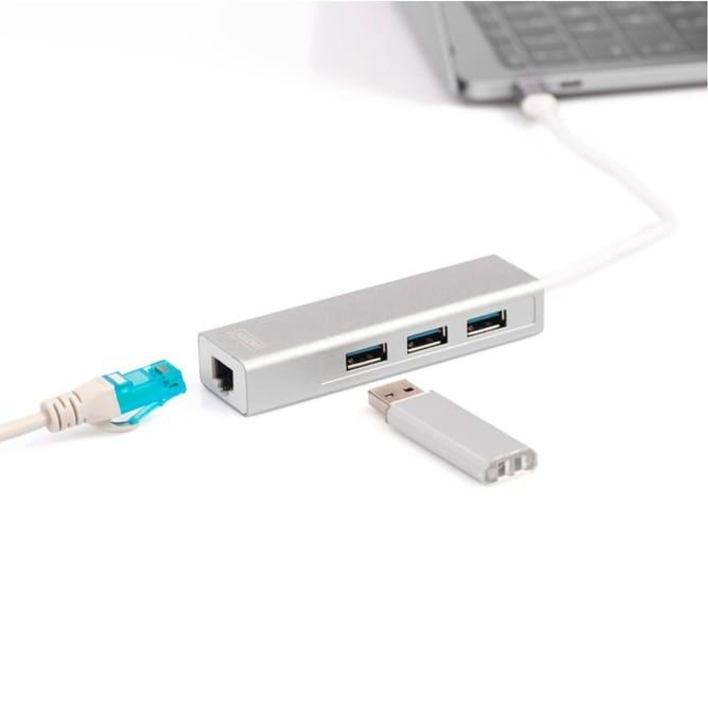 USB-Хаб Digitus USB-C - USB 3.0 3 Port Hub + Gigabit Ethernet (DA-70255)