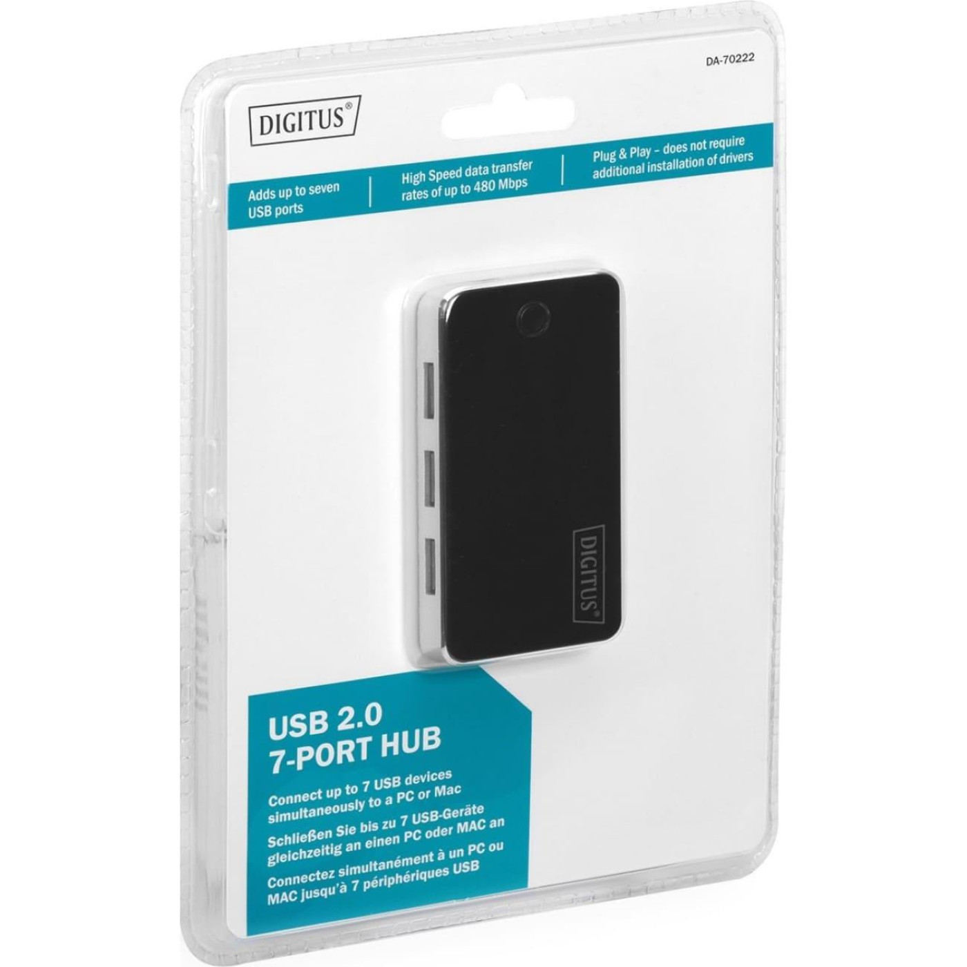 USB-Хаб Digitus USB 2.0 Hub, 7 Port (DA-70222)