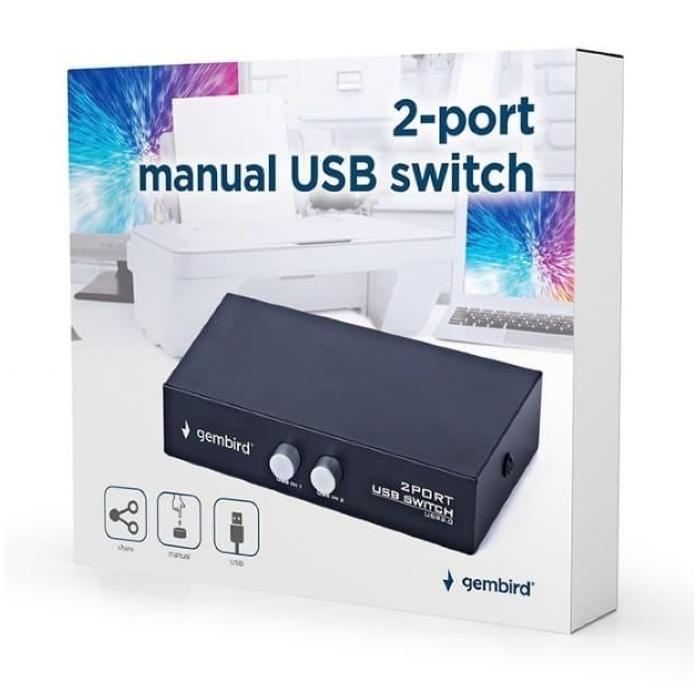 USB-Хаб Gembird 2-port manual USB switch (DSU-21)