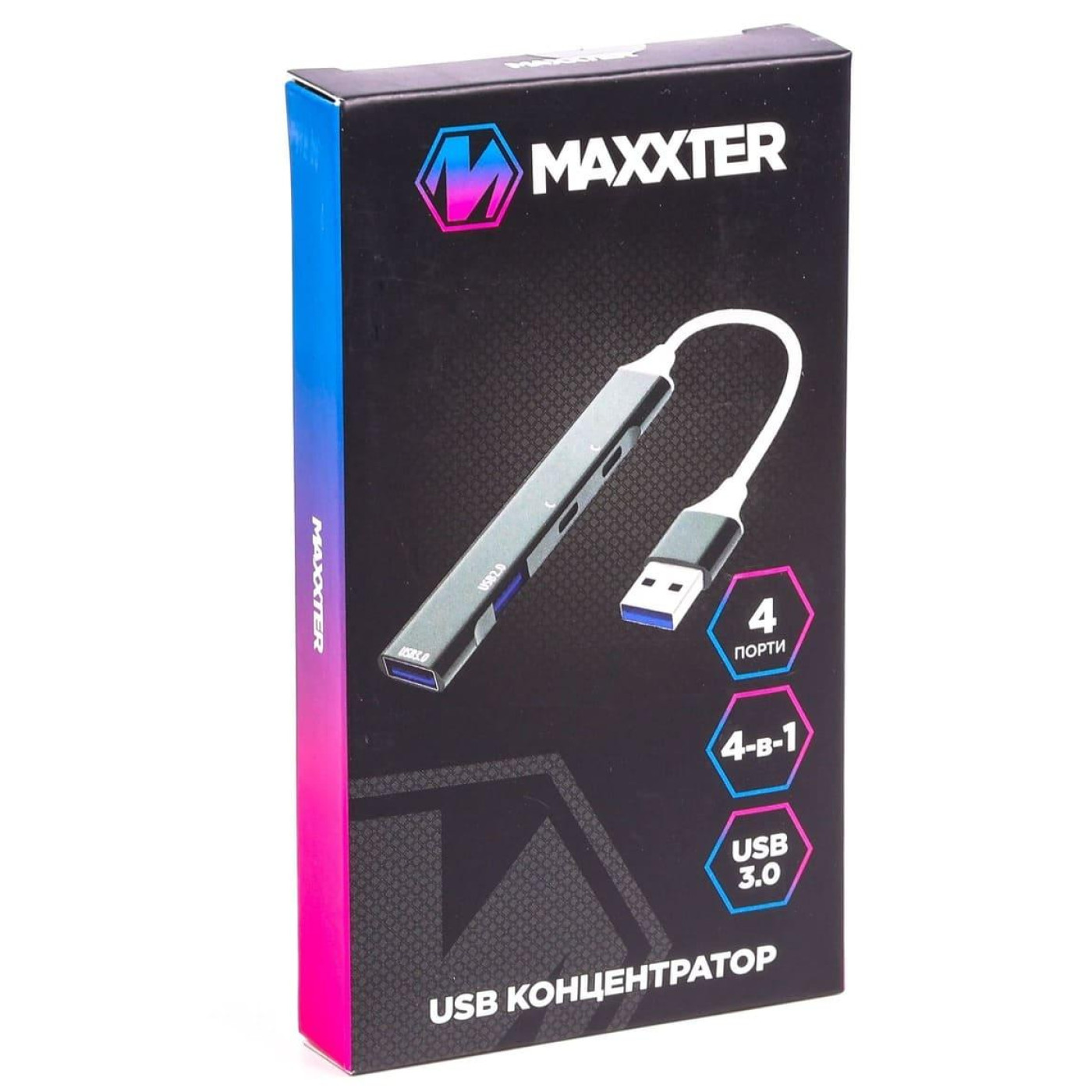 USB-Хаб Maxxter USB 3.0 HU3A-4P-03 (HU3A-4P-03)
