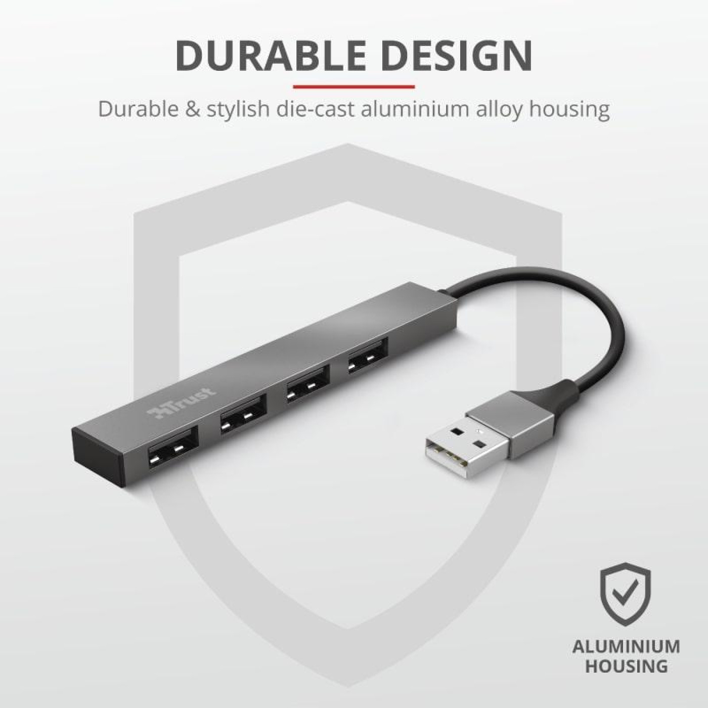 USB-Хаб Trust USB-хаб Halyx Aluminium 4-Port Mini USB Hub (23786_TRUST)