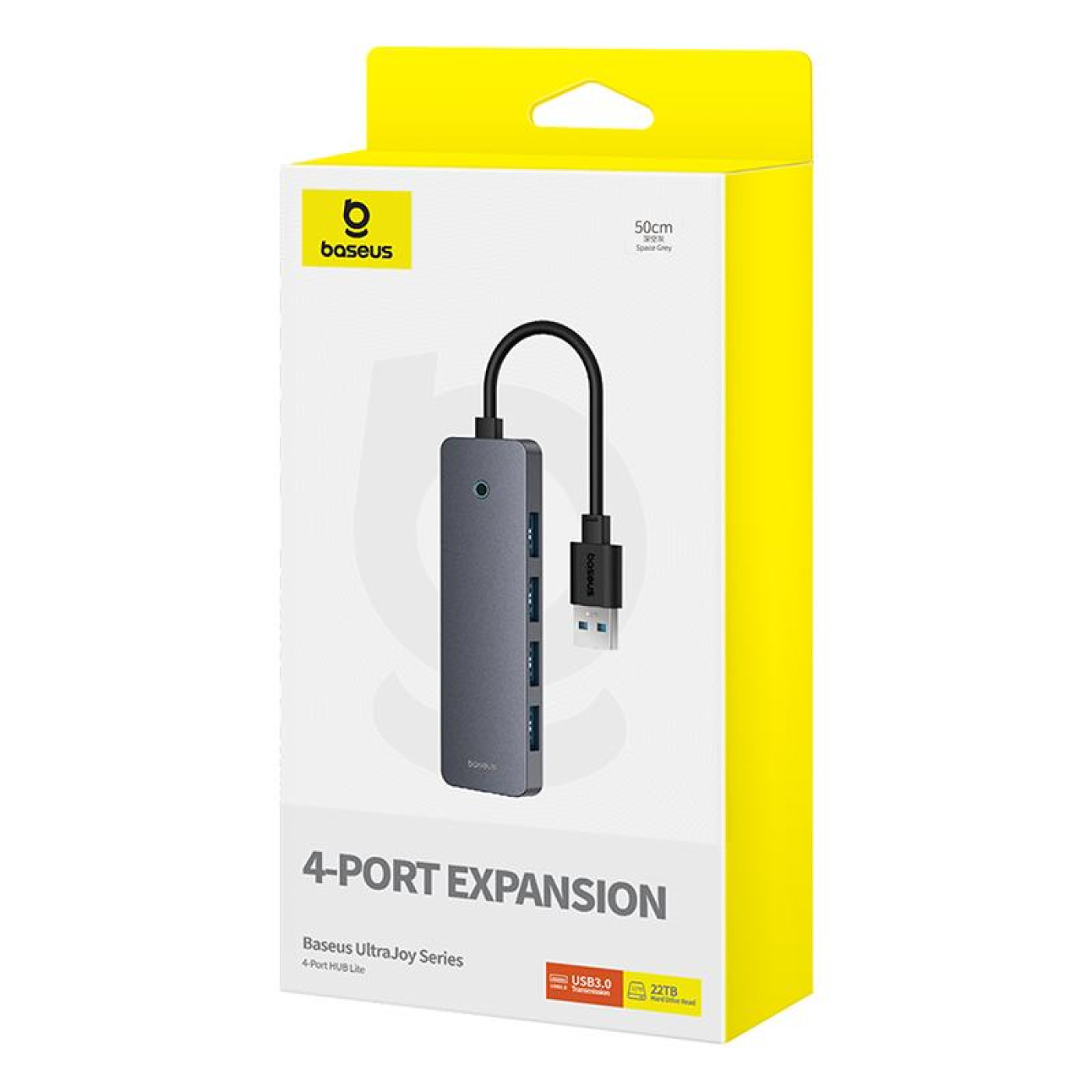 USB-Хаб Baseus UltraJoy Series 4-Port HUB Lite 50cm Space Grey （USBA to USB3.0*4+Type-C5V） (B0005280B811-01)