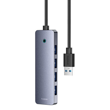 USB-Хаб Baseus UltraJoy Series 4-Port HUB Lite 50cm Space Grey （USBA to USB3.0*4+Type-C5V） (B0005280B811-01)