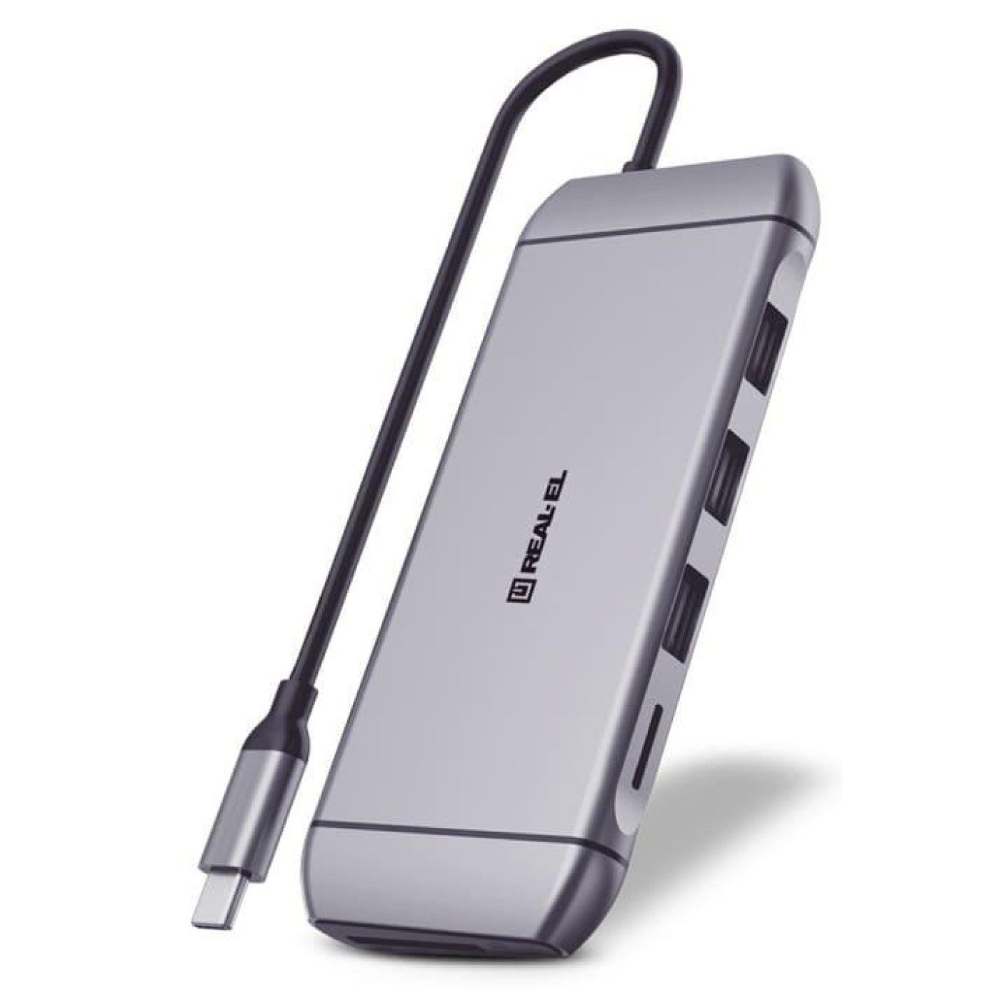 USB-Хаб Real-EL CQ-900 Space Grey UAH (EL123110003)