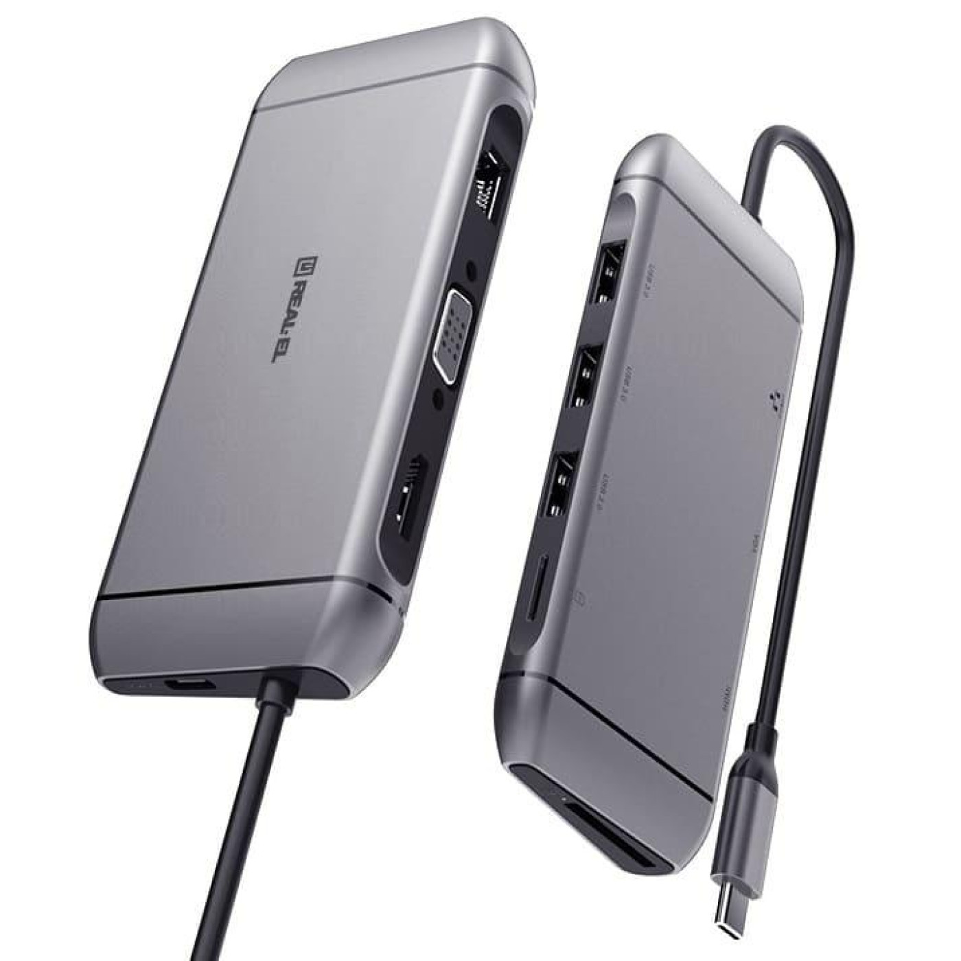 USB-Хаб Real-EL CQ-900 Space Grey UAH (EL123110003)