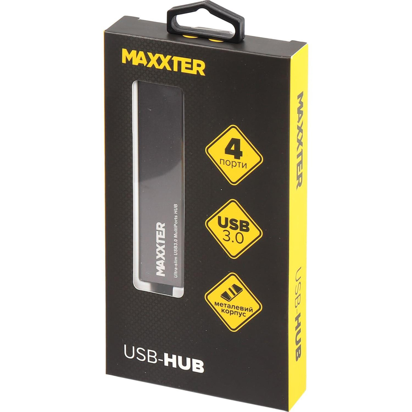 USB-Хаб Maxxter USB 3.0 4хUSB3.0 Dark Grey (HU3A-4P-02)