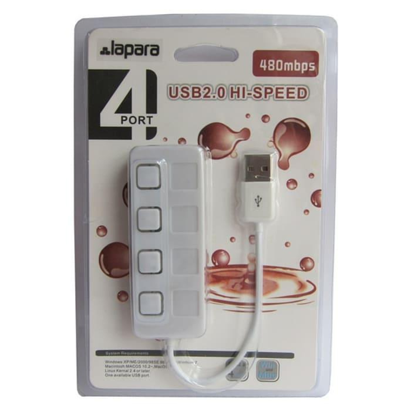 USB-Хаб Lapara USB 4 порта USB 2.0 с 4-мя выключателеми ON/OFF для каждого порта, белый (LA-SLED4 white)