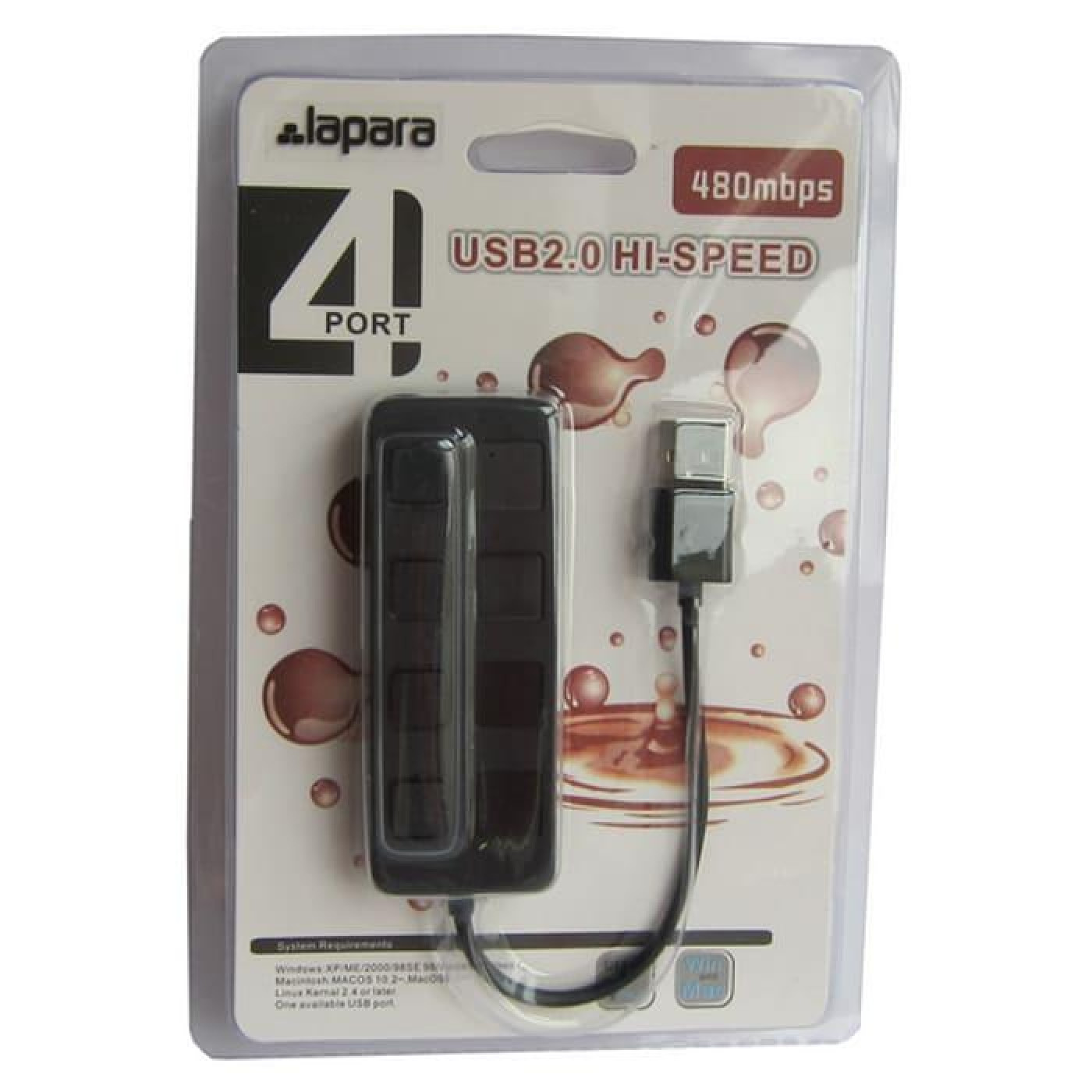 USB-Хаб Lapara USB 4 порта USB 2.0 с 4-мя выключателеми ON/OFF для каждого порта (LA-SLED4 black)