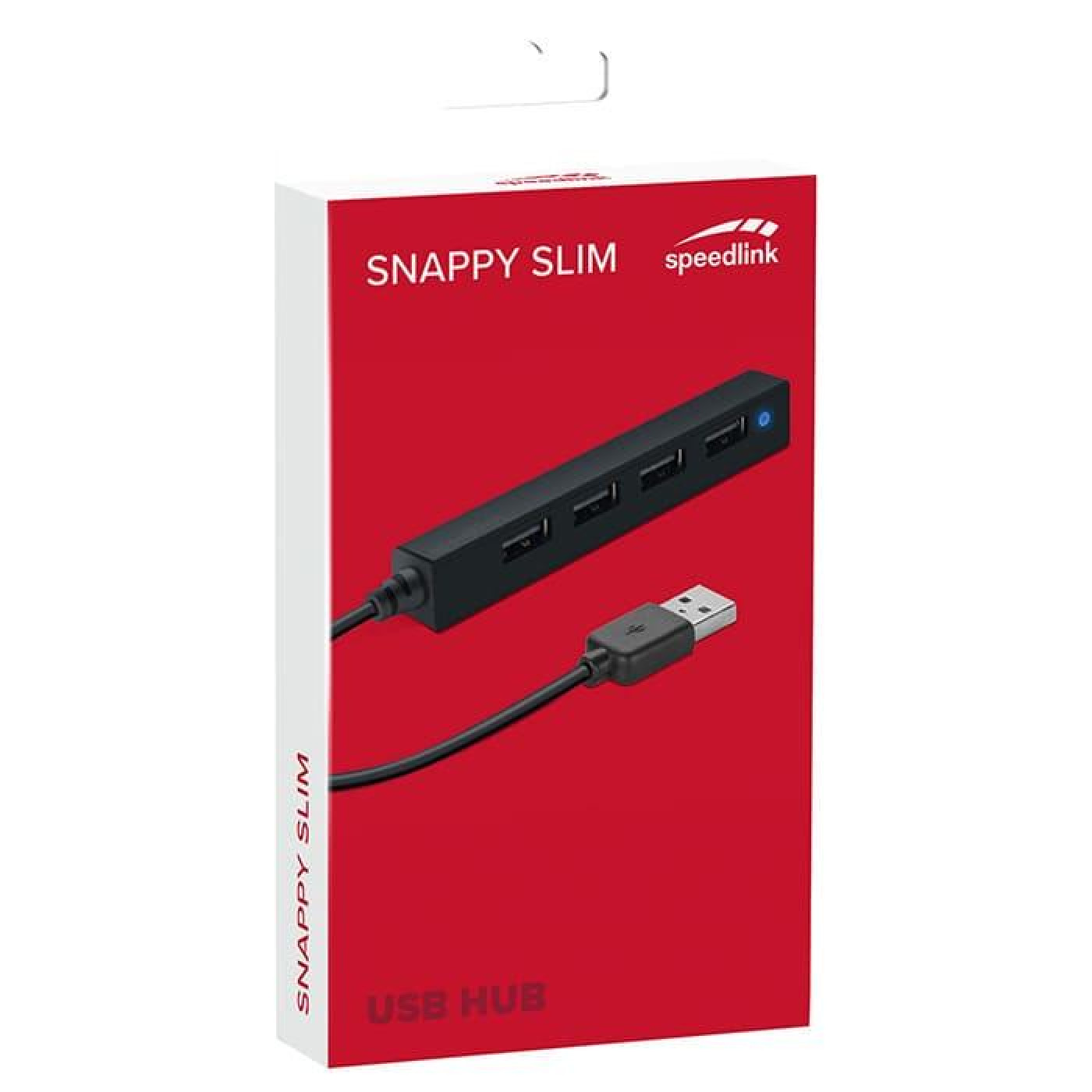 USB-Хаб Speedlink SNAPPY SLIM USB Hub, 4-Port, USB 2.0, Passive, Black (SL-140000-BK)
