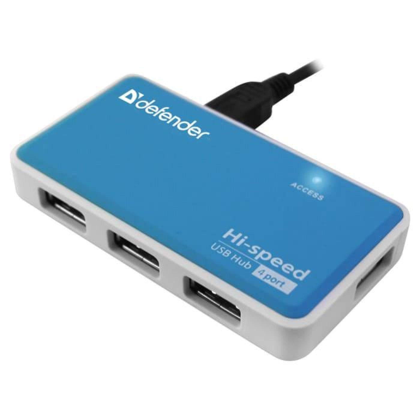USB-Хаб Defender USB Hub Quadro Power 4-port USB2.0 активний, синьо-білий (83503)